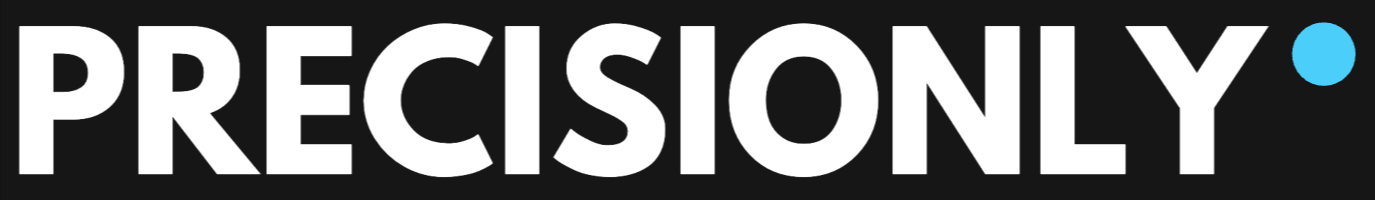 Precisionly Large Logo White on Black